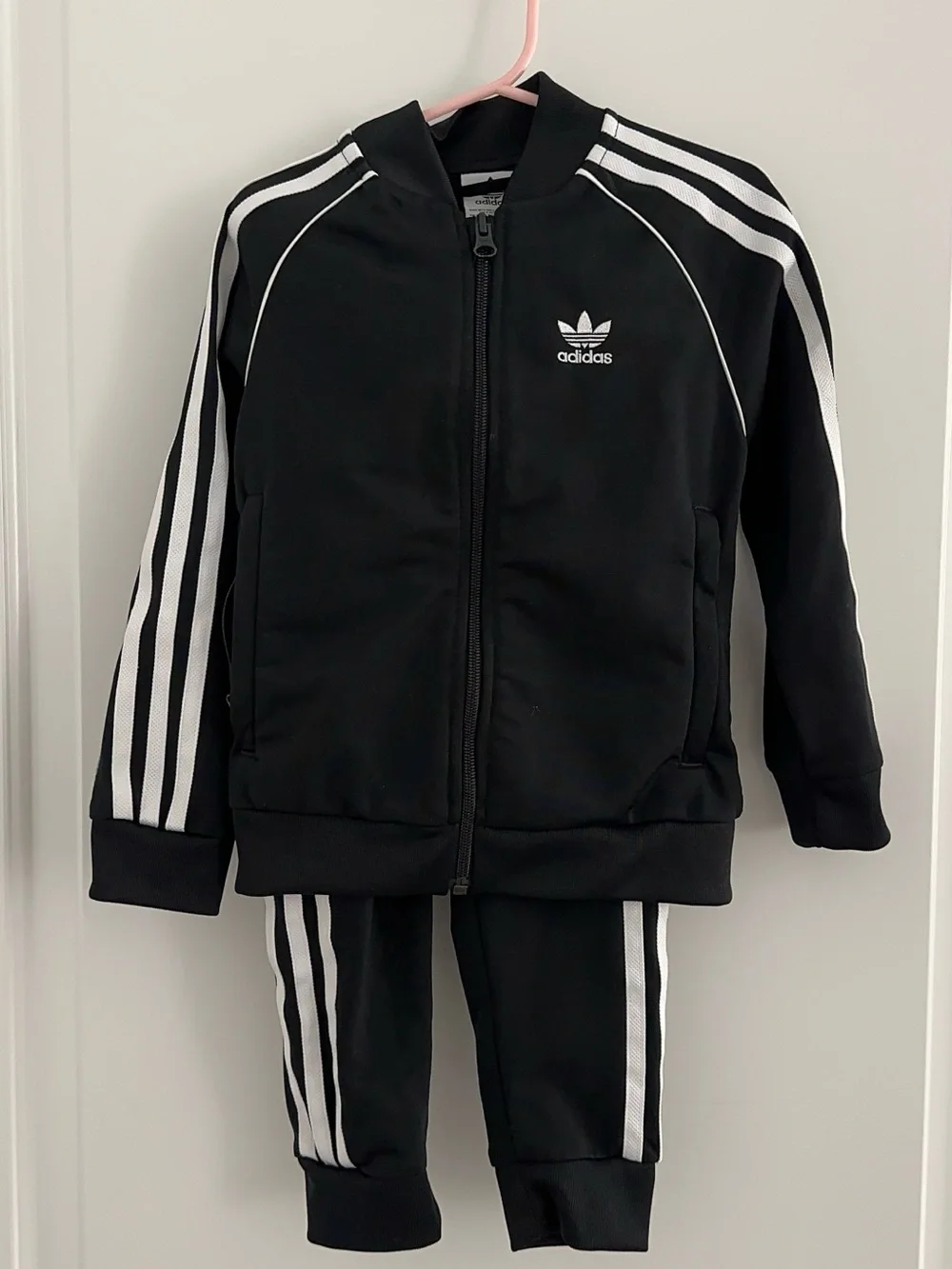 adidas originals Black and White Kids Track Jacket & Pants Set XXS